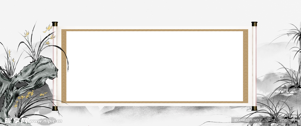  古风卷轴背景图片