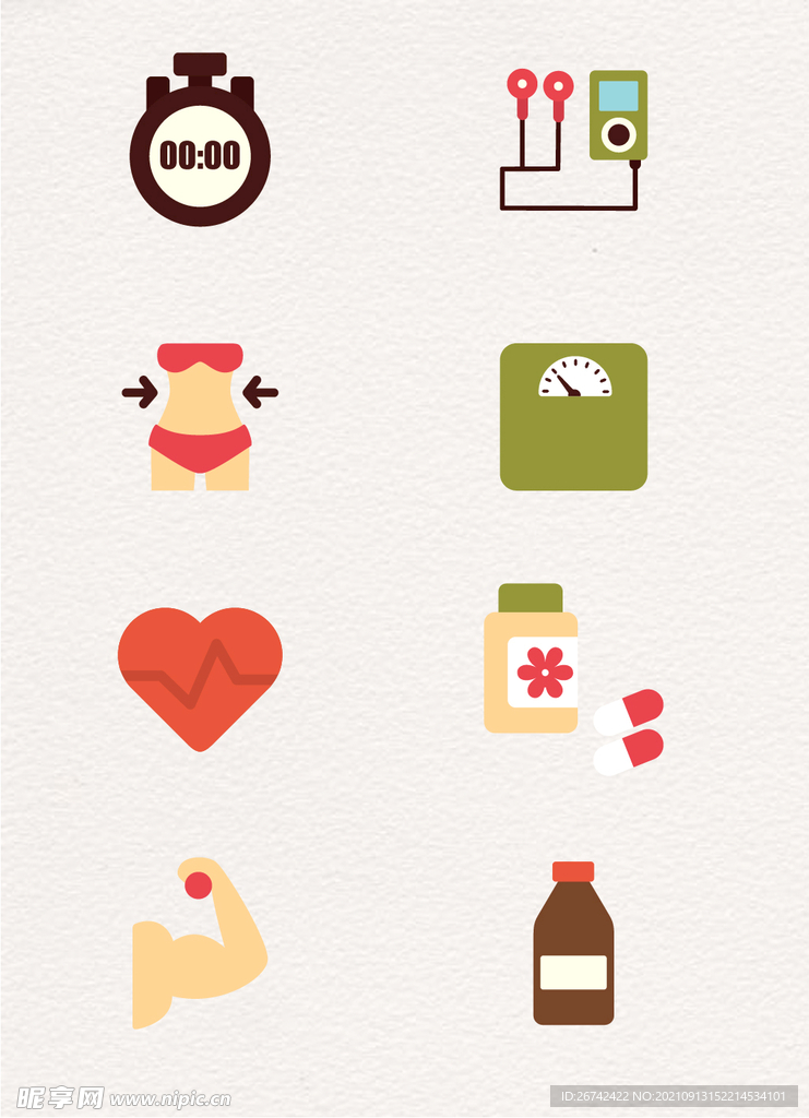 扁平化健身小图标