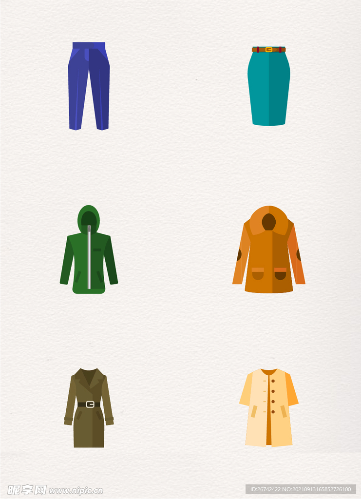 扁平化卡通衣服