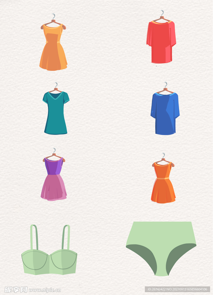 扁平化卡通衣服