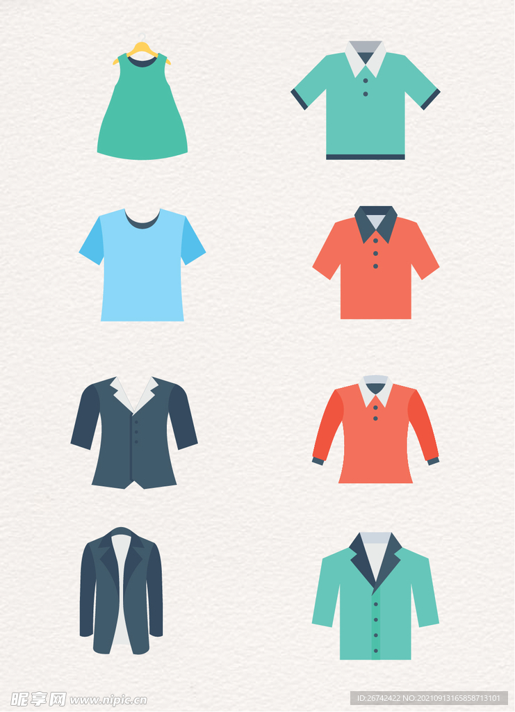 扁平化卡通衣服