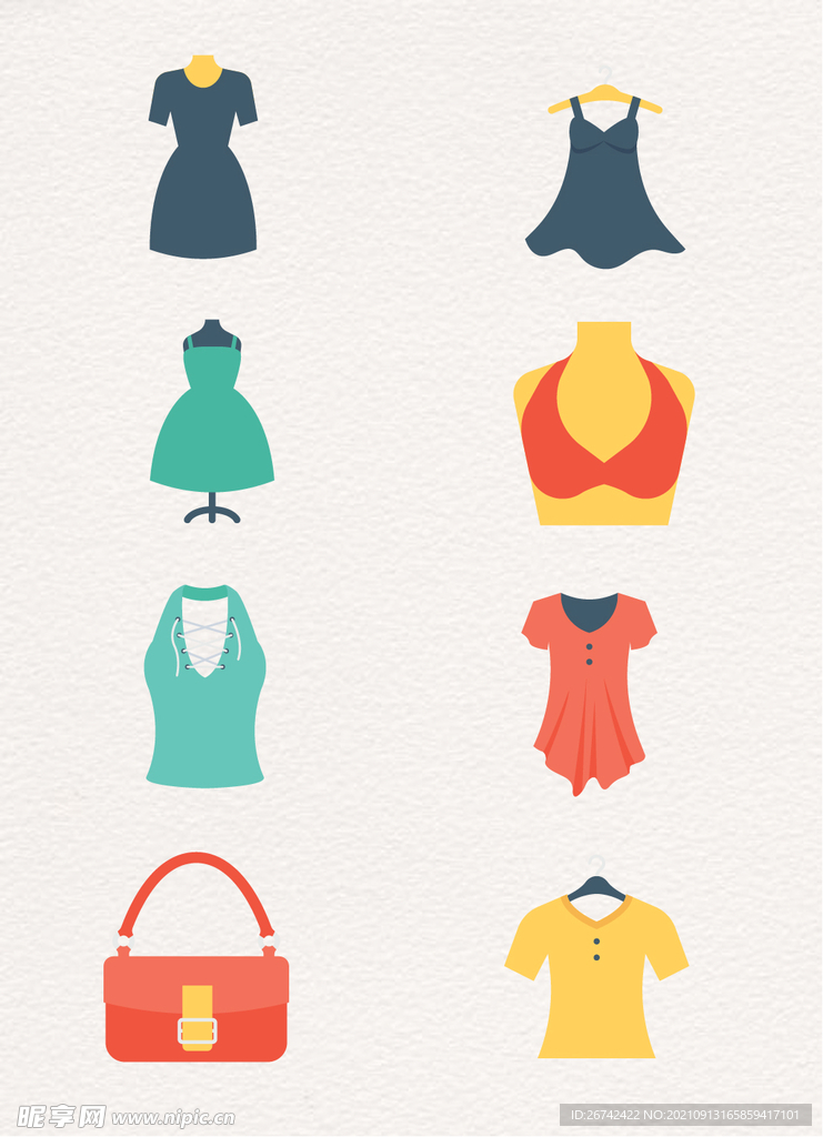 扁平化卡通衣服