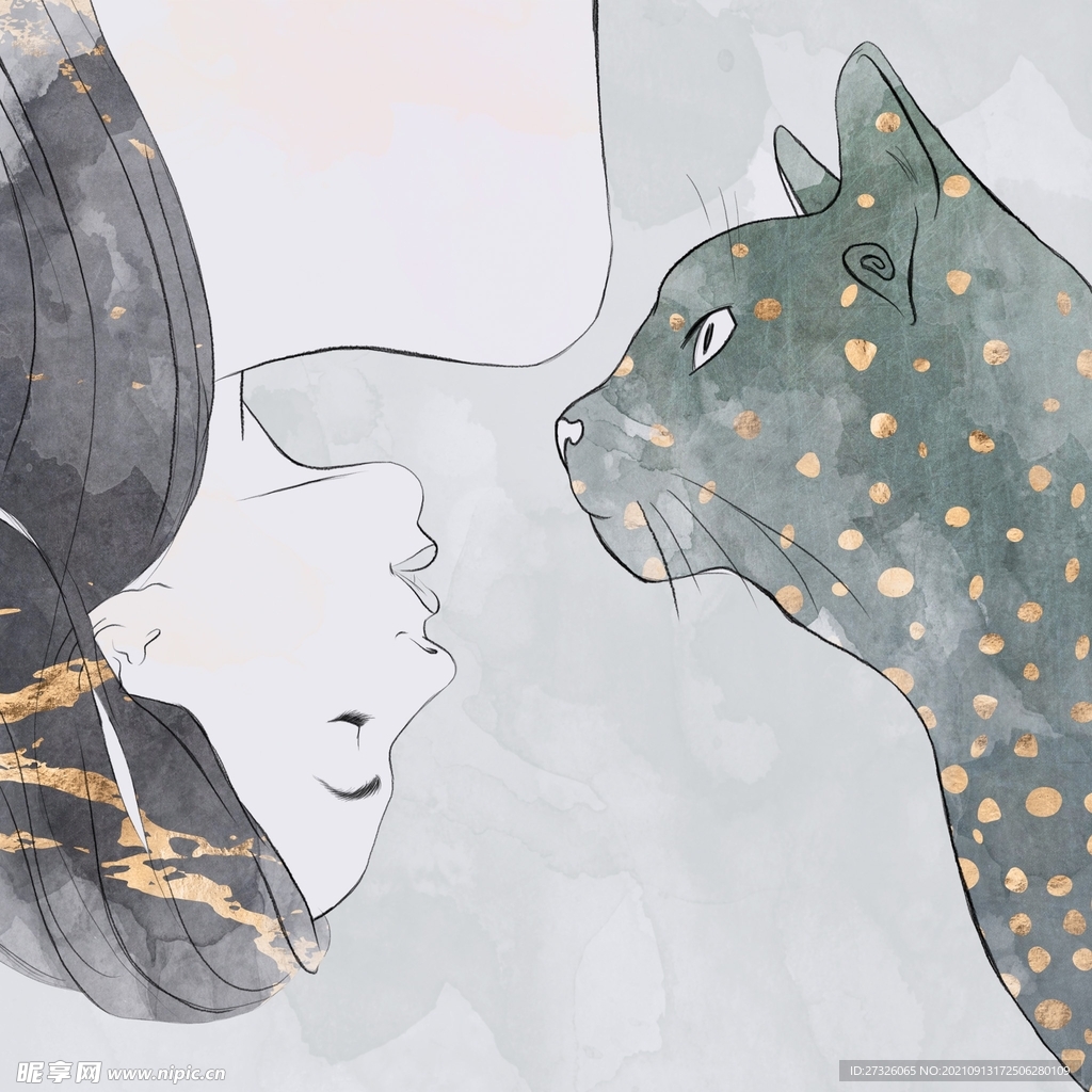 女人和猫