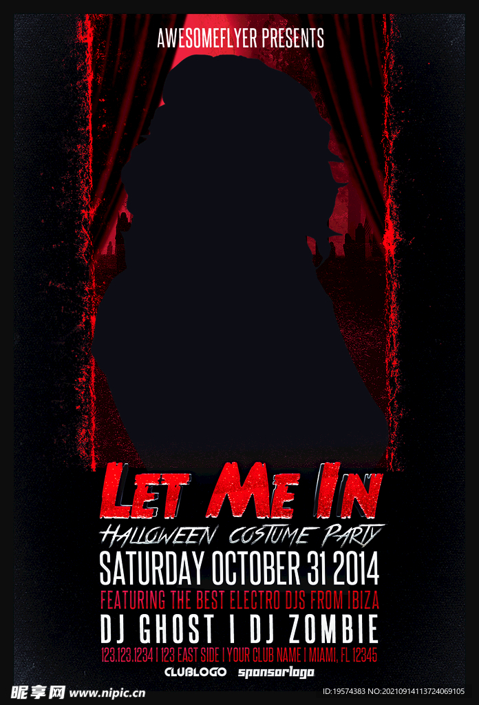 电影海报恐怖红色