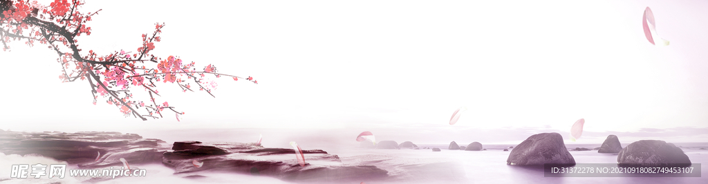   手绘古风插画背景图片