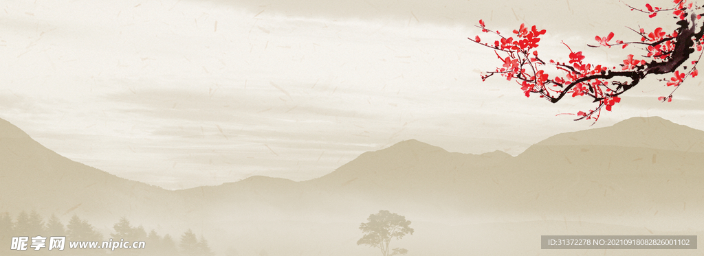  手绘古风插画背景图片