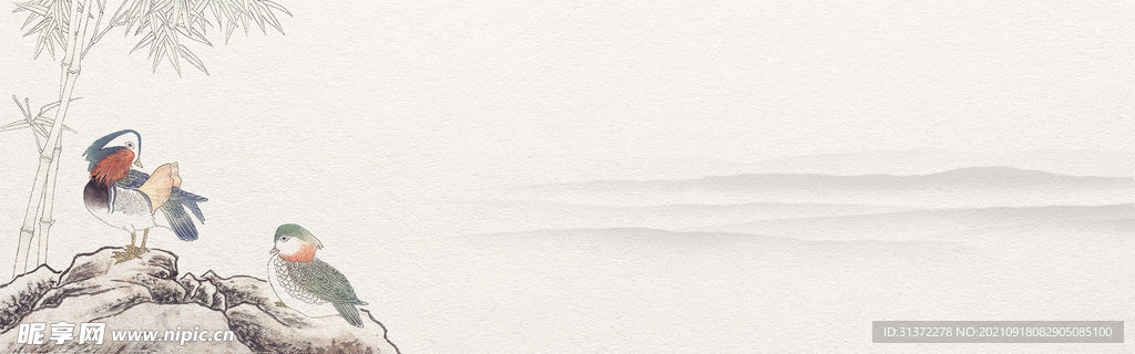  手绘古风插画背景图片