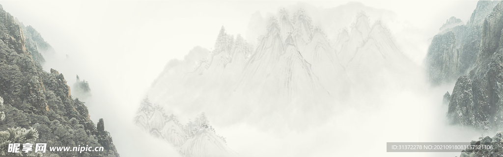    手绘古风插画背景图片