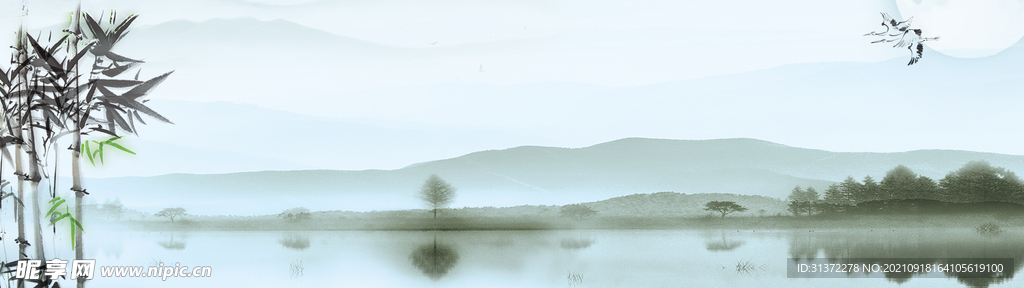  手绘古风插画背景图片