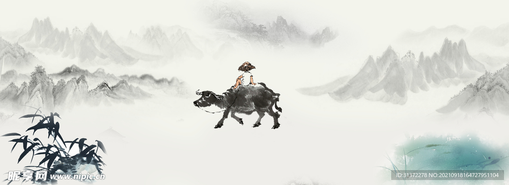   手绘古风插画背景图片