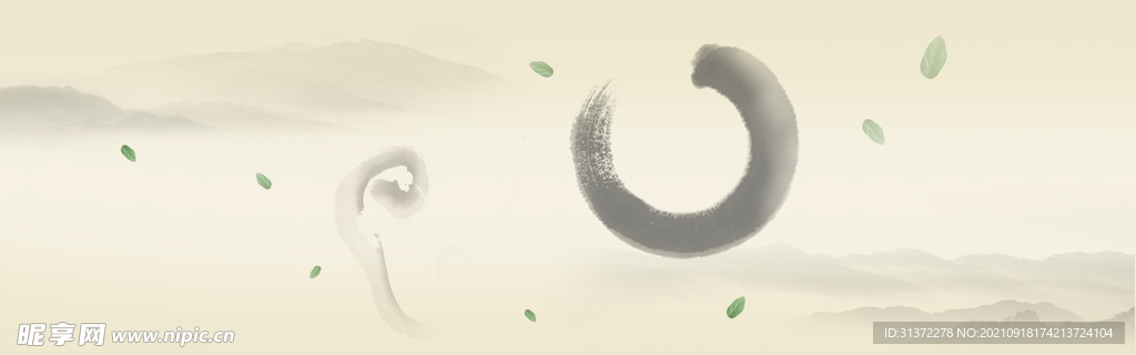    手绘古风插画背景图片