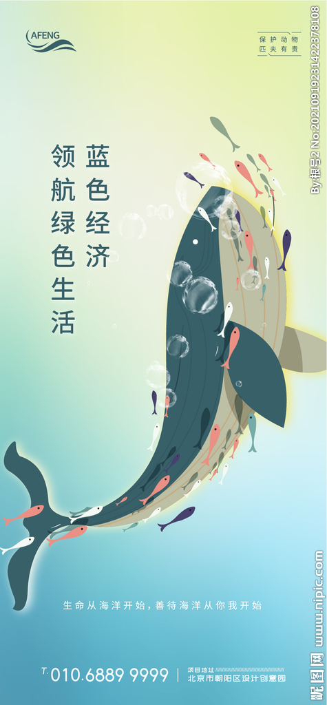 矢量唯美海豚海报