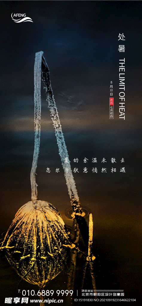 质感处暑节气海报