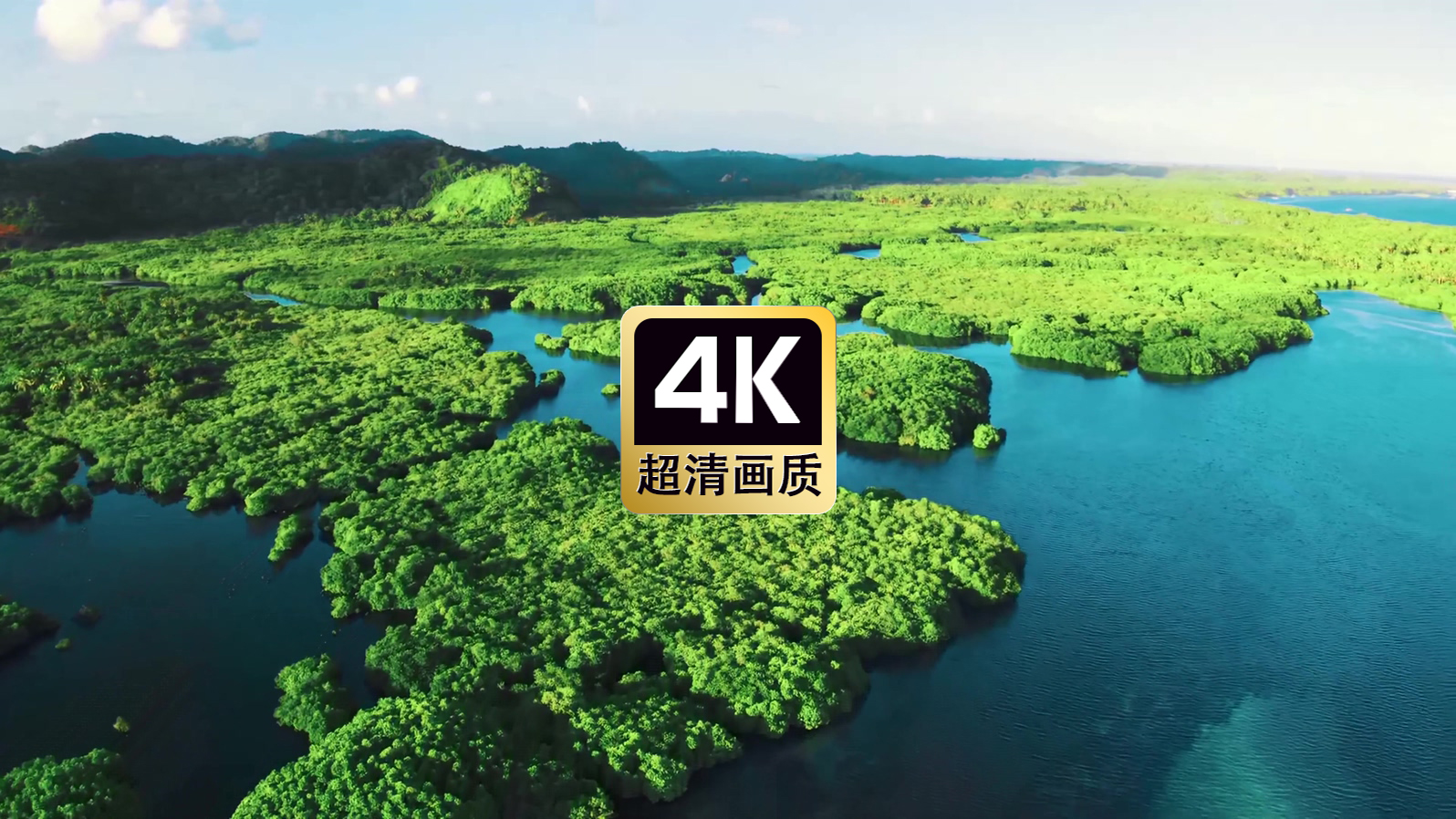 航拍海边湿地风景