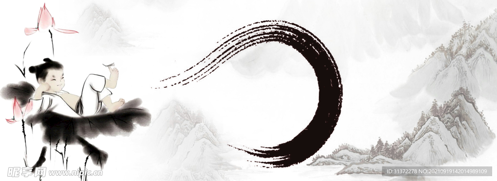  手绘古风插画背景图片