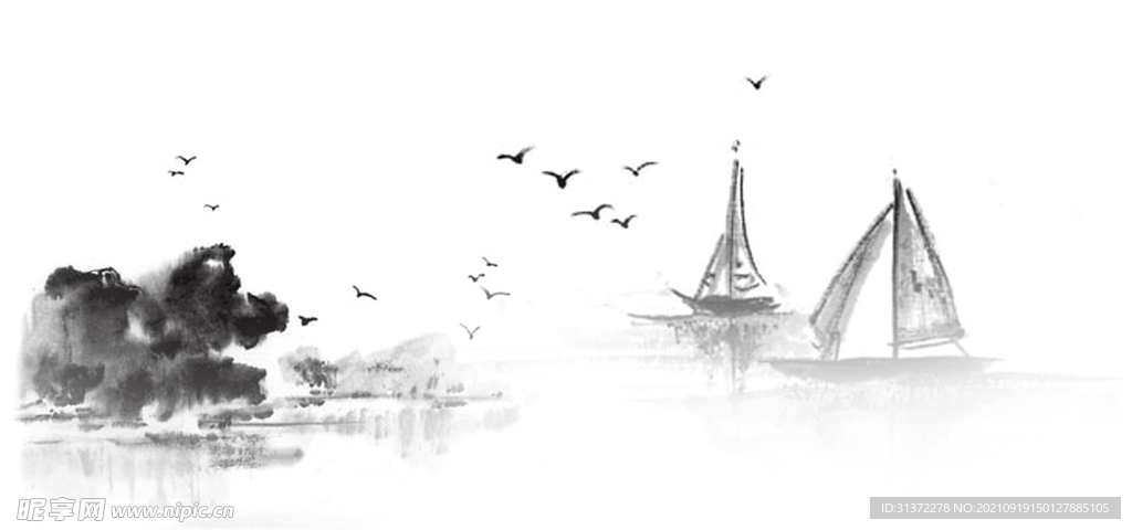   手绘古风插画背景图片