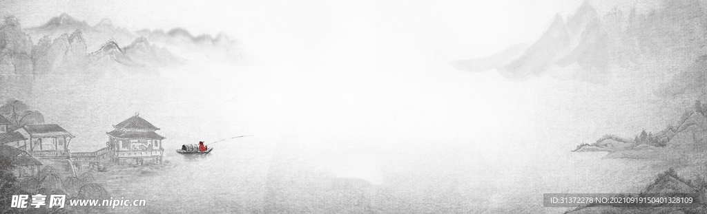   手绘古风插画背景图片