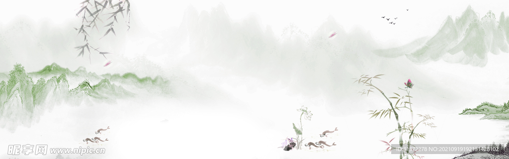  手绘古风插画背景图片