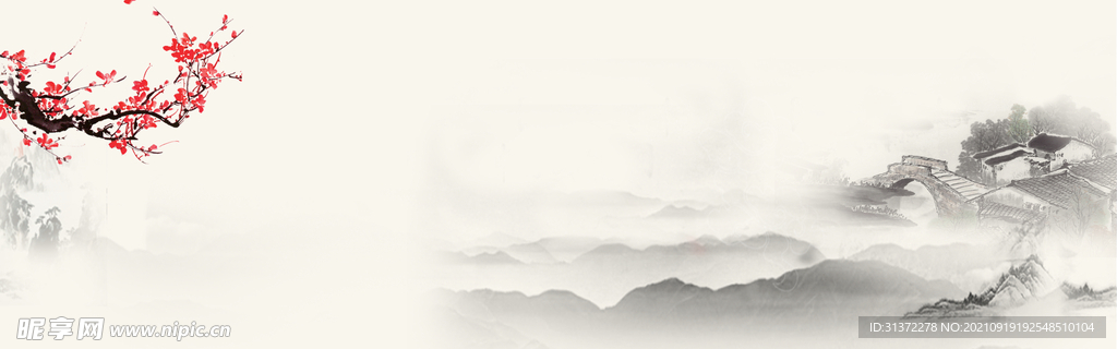   手绘古风插画背景图片