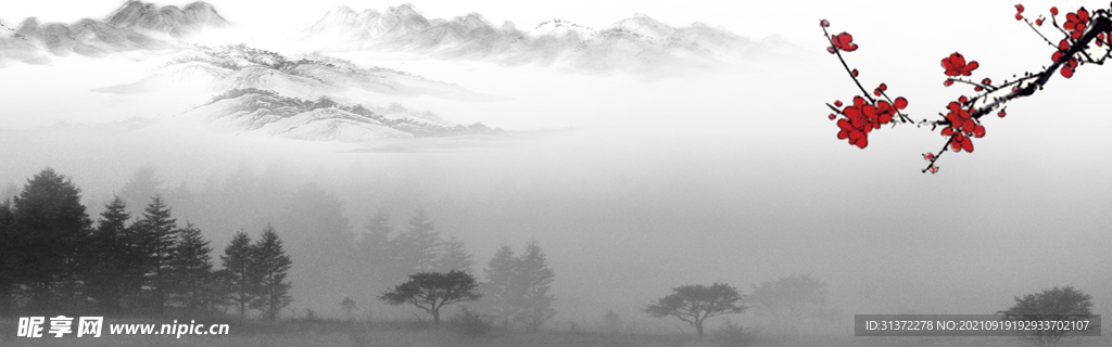  手绘古风插画背景图片