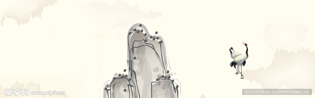 手绘古风插画背景图片