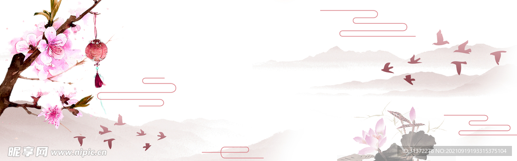  手绘古风插画背景图片