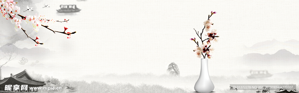 手绘古风插画背景图片