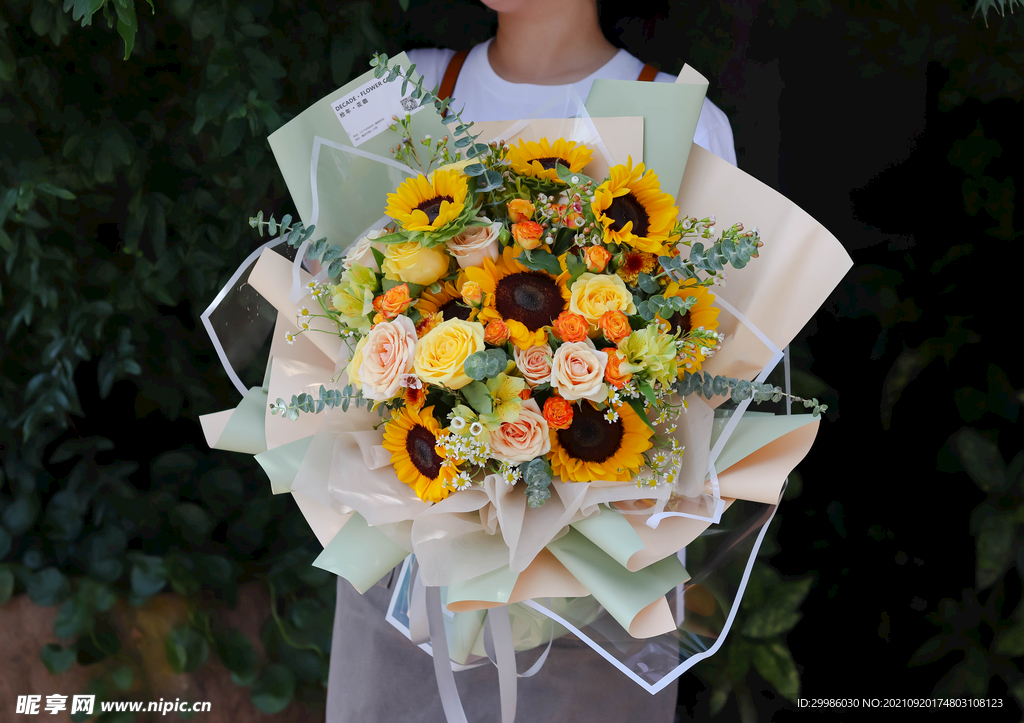 小清新向日葵花束