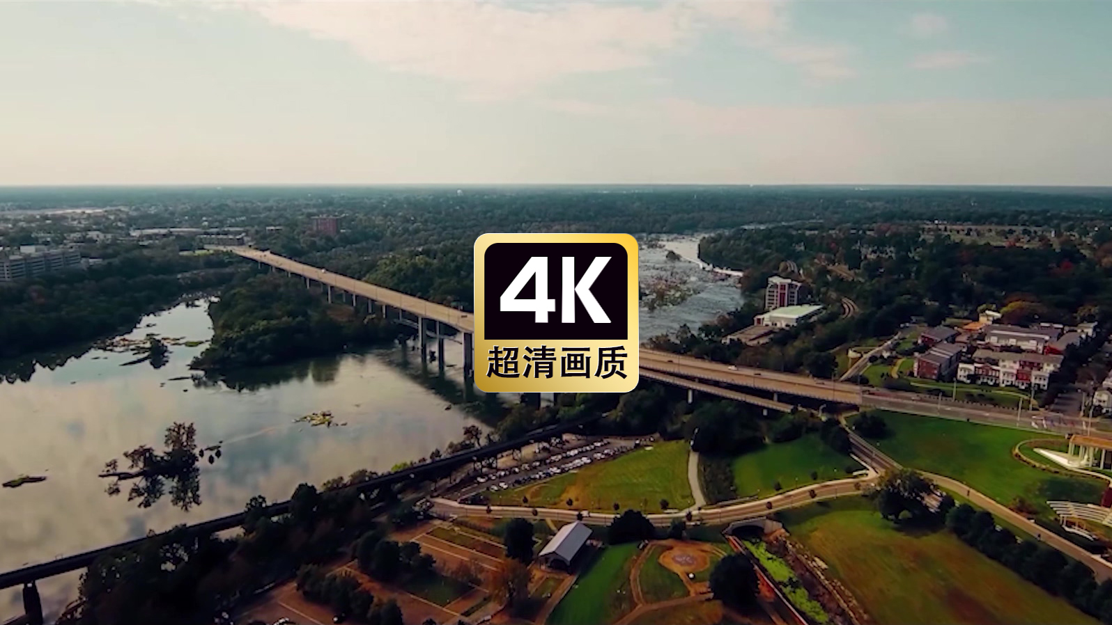 航拍城市建筑桥梁