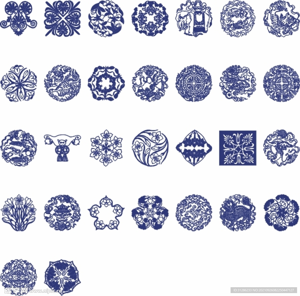 矢量古典青花瓷国风图片