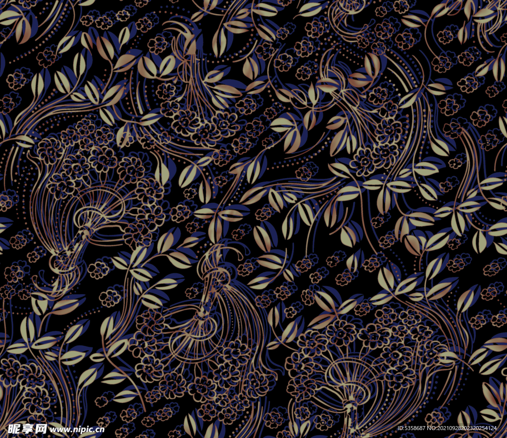 女装小碎花分层印花设计图案