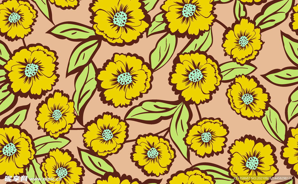 手绘花卉印花图案