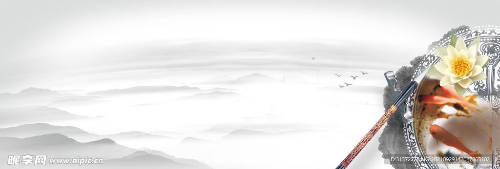 手绘古风插画背景图片 