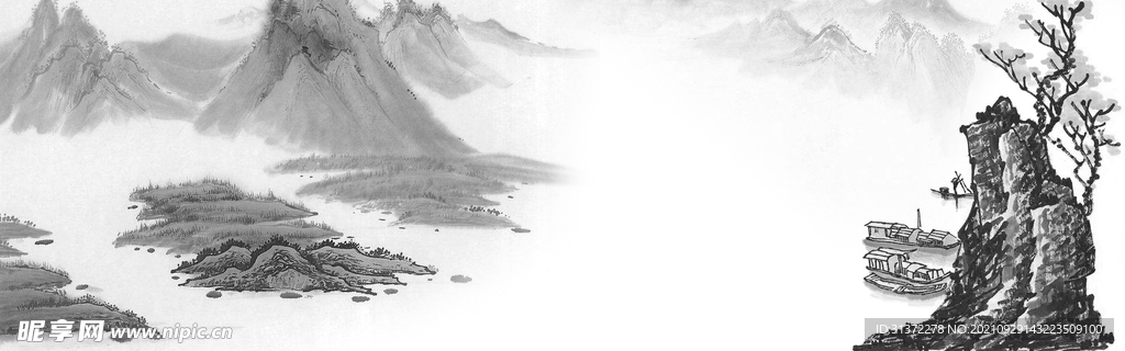 手绘古风插画背景图片 