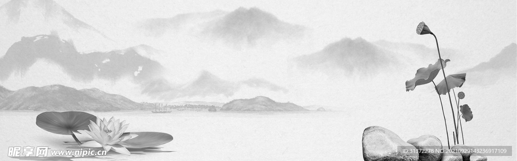   手绘古风插画背景图片 