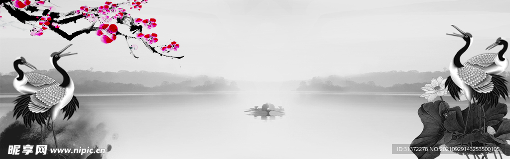 手绘古风插画背景图片 