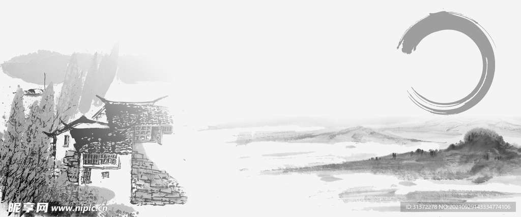  手绘古风插画背景图片 