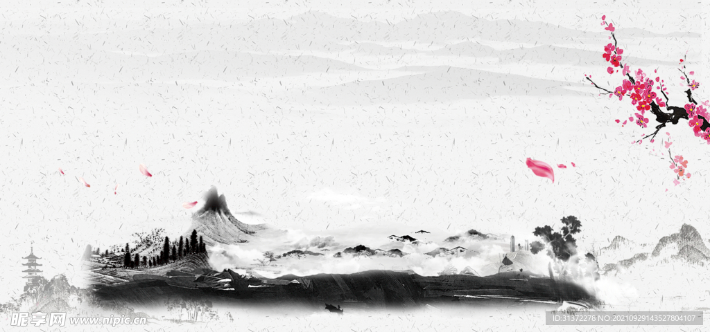  手绘古风插画背景图片 