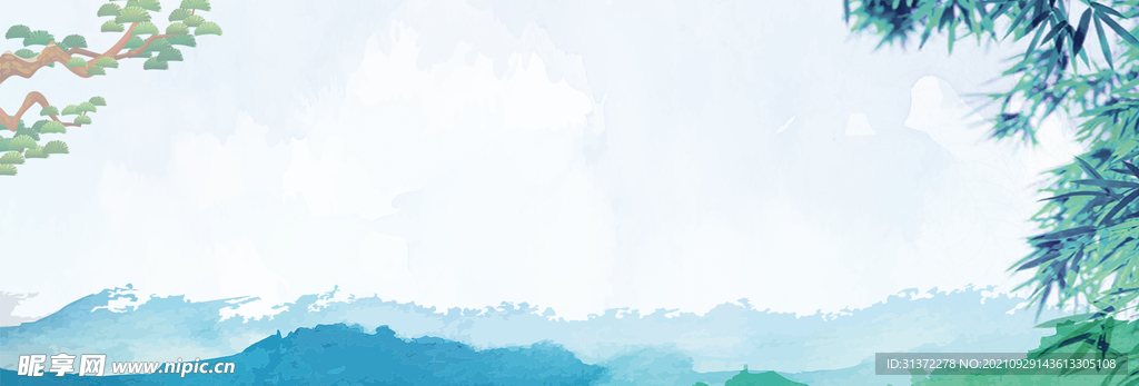 手绘古风插画背景图片 