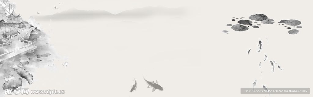 手绘古风插画背景图片 