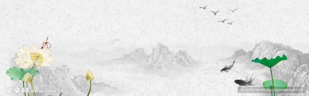   手绘古风插画背景图片 