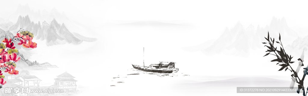  手绘古风插画背景图片 