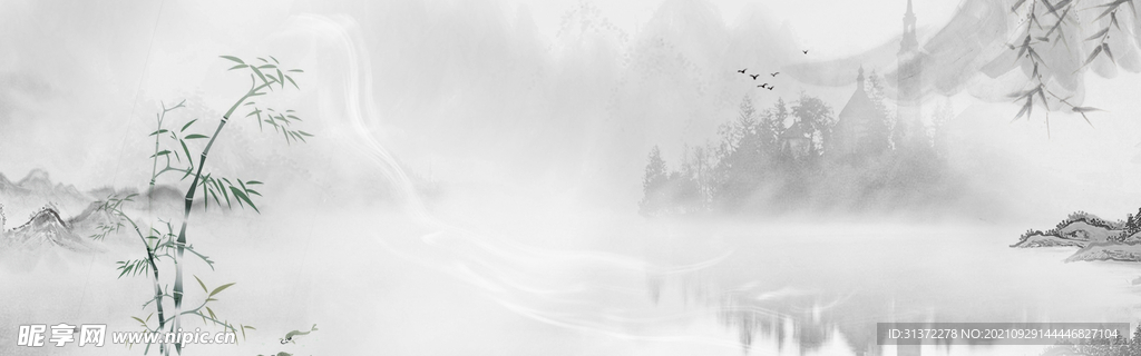 手绘古风插画背景图片 