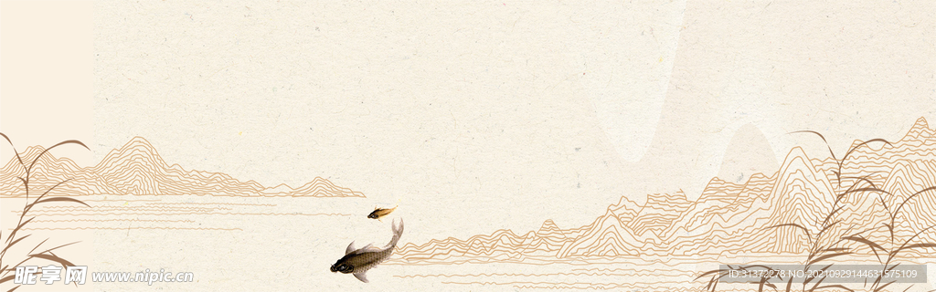 手绘古风插画背景图片 