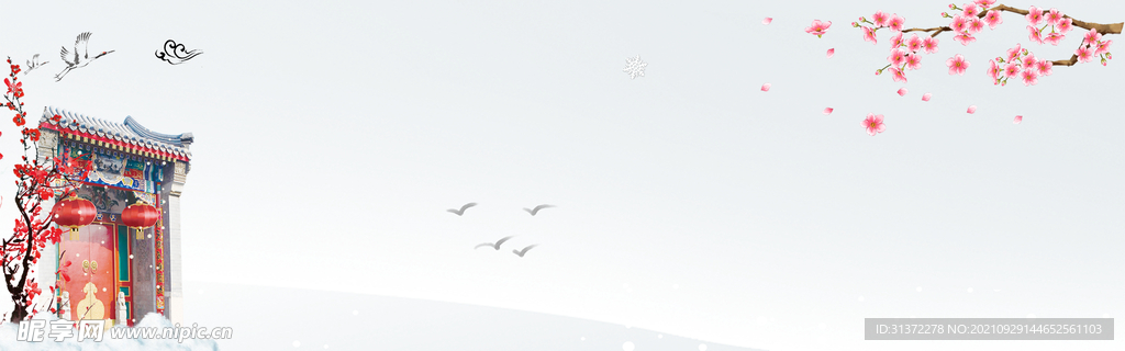  手绘古风插画背景图片 