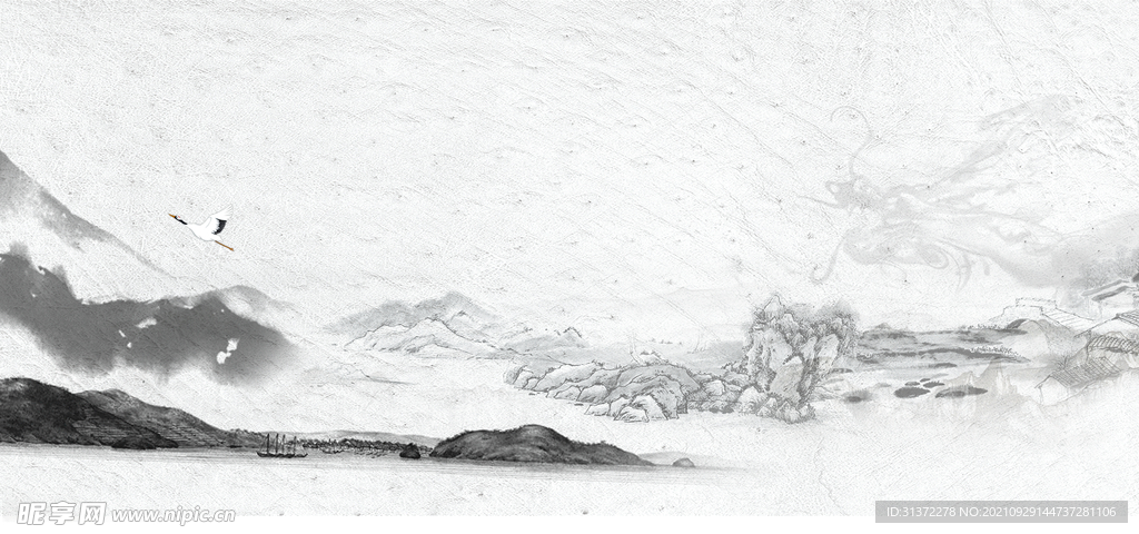  手绘古风插画背景图片 