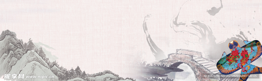 手绘古风插画背景图片 