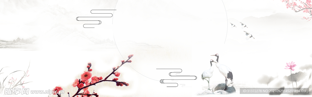 手绘古风插画背景图片 