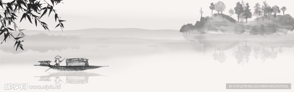   手绘古风插画背景图片 