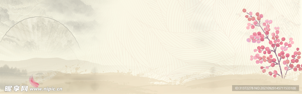 手绘古风插画背景图片 